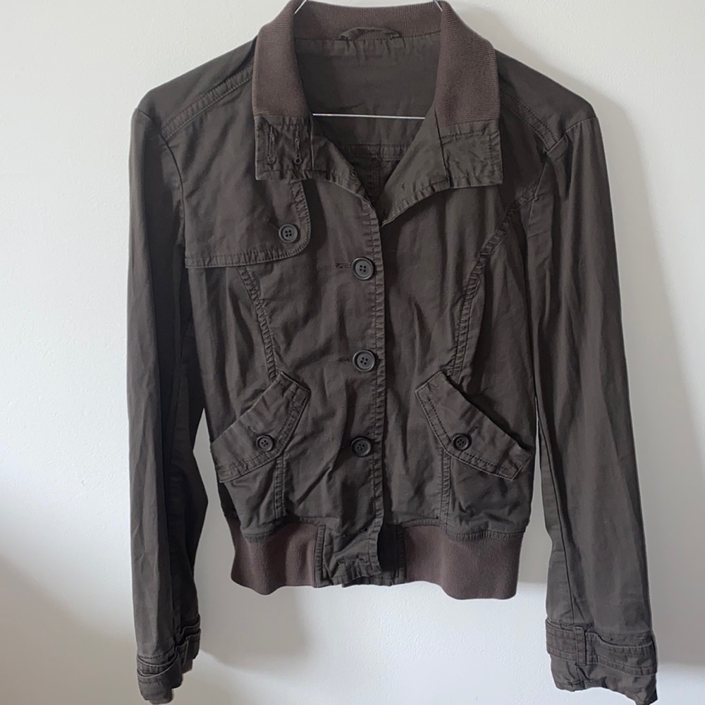Fall Button Down Bomber Jacket - image 1